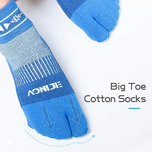 DECDEAL Meias de algodão do dedo grande do pé de 2 pares Meias esportivas de dois dedos Meias de gin