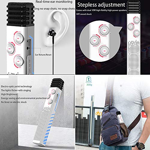 Microphone Xinjin Mikrofon Drahtloses Mikrofon Mit Blinkenden Lichtern Tragbarer Haltegriff Mikrofon Lautsprecher für… – Bild 5