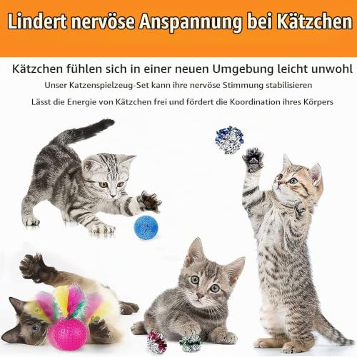 Speedy Panther 21 Stücke Katzenspielzeug Set Katzentunnel Interaktives Katzen Spielzeug für Kätzchen Federspielzeug Katzenbälle… – Ansicht 3
