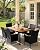 Flamaker 7 Piece Patio Dining Set Outdoor Acacia Wood Table and Chairs with Soft Cushions Wicker Patio Furniture for Deck, Backyard, Garden