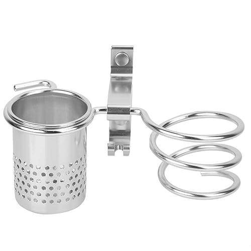 Miniatura 8 de Soporte para secador de pelo, soporte de aluminio espacial para secador de pelo montado en la pared, herramientas de cuidado del cabello,