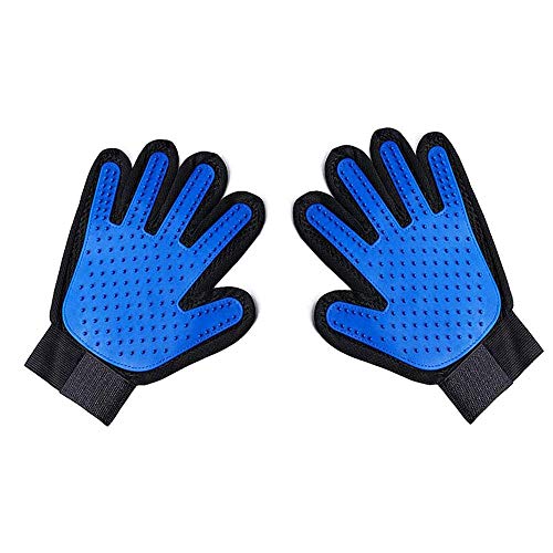 Sunfar 1 Pair Pet Grooming Glove - Gentle Deshedding Brush Glove - Efficient Pet Hair Remover Mitt - Enhanced Five Finger Design - Perfect for Dog & Cat with Long & Short Fur