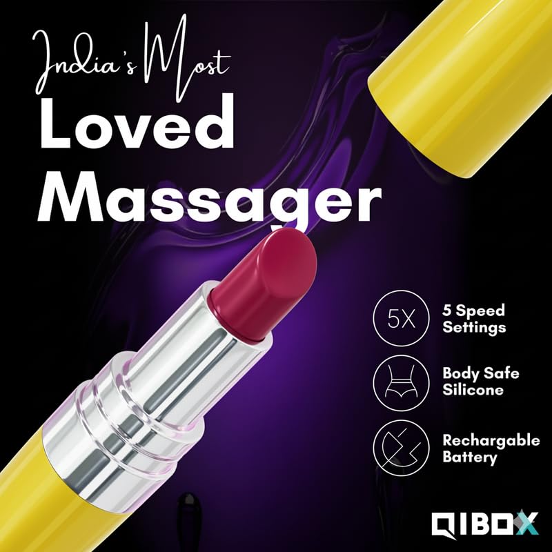 Image of Portable Waterproof Personal Massager - [yellow] | Compact Travel-Friendly massager with Multiple Modes | Quiet & Discreet for On-the-Go Use (By QI-BOX)