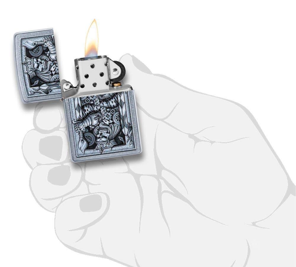 zippo 世紀末セット Amazon.com: Zippo Steampunk King Spade Street Chrome Pocket