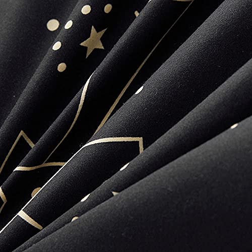 Zhh E-Commerce Mysterious Zodiac Duvet Cover Set, Galaxy Starry Sky Theme Bedding Set Luxury Soft Constellation Pattern Comforter Set 3Pcs, Kids Quilt Cover (1 Quilt Cover + 2 Pillowcases, Twin Size) #TOP4
