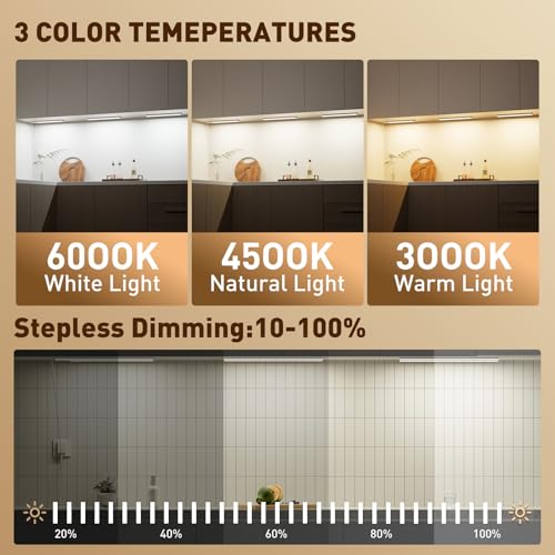 Image of Under Cabinet LED Lighting Plug in, 15 Colors RGB Color Changing Lights with Remote Control, 12 Inch 3-Panel Wired Parallel, Dimmable & Timer, Under Counter Lights for Kitchen Closet