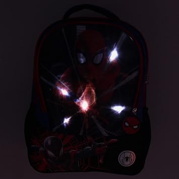 Marvel Spiderman and Miles Morales Light-Up Web Slinger 16 حقيبة سفر على ظهره