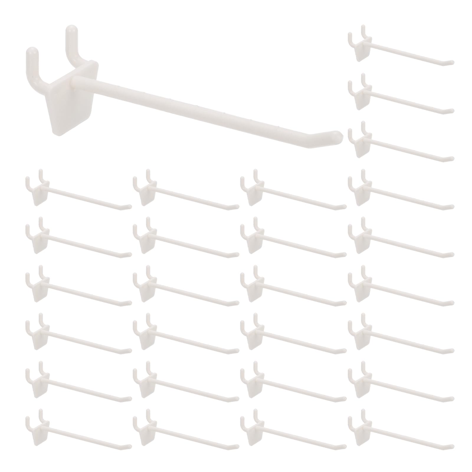 PATIKIL Pegboard Hooks, (5 Inch, Milky White, Fit 1/4" Pegboard) (50 Pcs), ABS Plastic Peg Board Utility Hook Hanger Wall Storage Organizer, Suit for - Garage/Office/Home/Shop