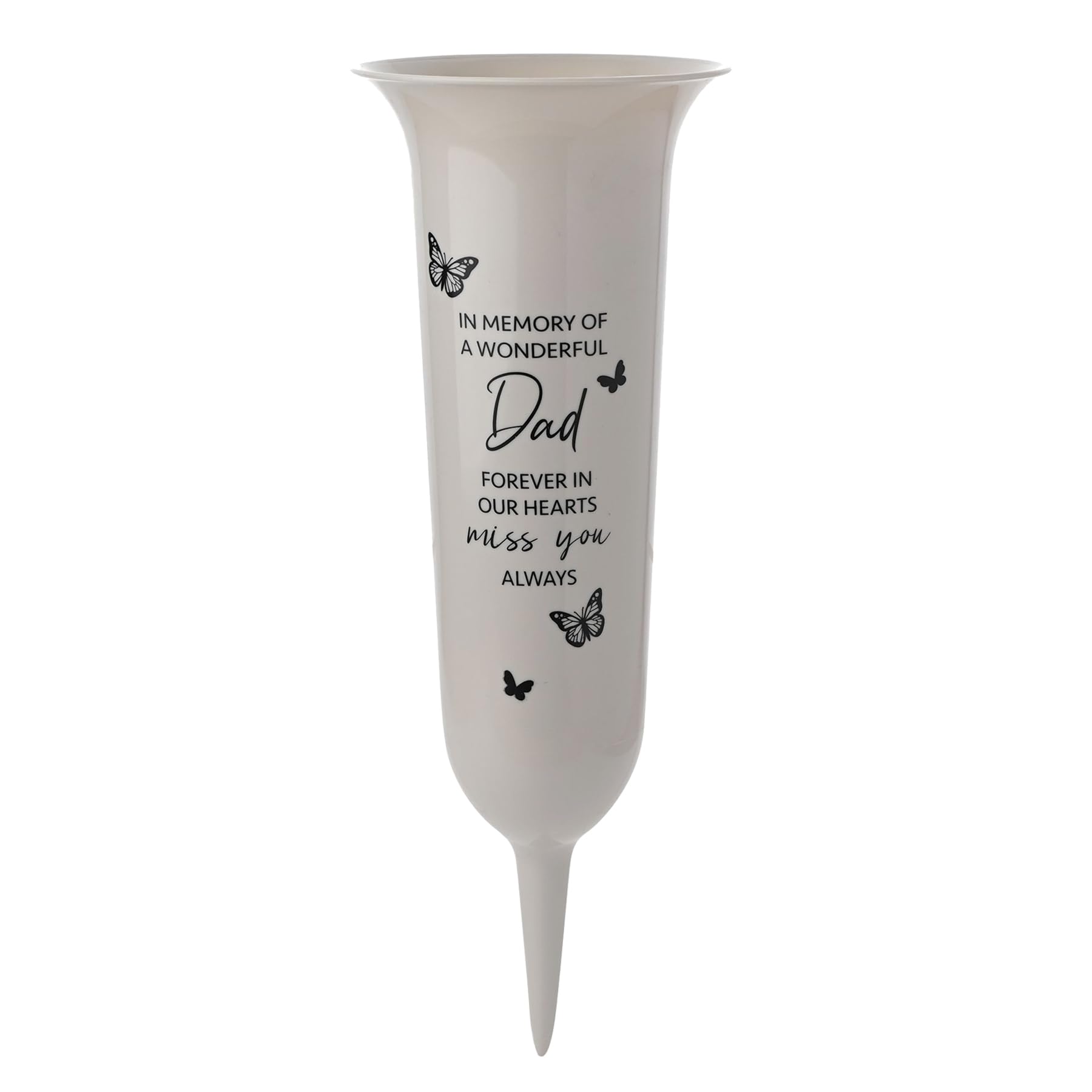 Widdle Gifts Wonderful Dad Graveside Memorial Spiked Flower Vase Grey 31Cm Grave Vase From Thoughts Of You Range (Wonderful Dad)