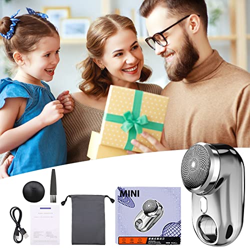Mini Shave Afeitadora Eléctrica Usb Afeitadora Eléctrica Portátil Maquinilla de Afeitar Eléctrica Para Hombres Afeitadora Lima-shave Para Hombres Afeitadora Seco Húmedo Lima Shaver Afeitadora (Plata)