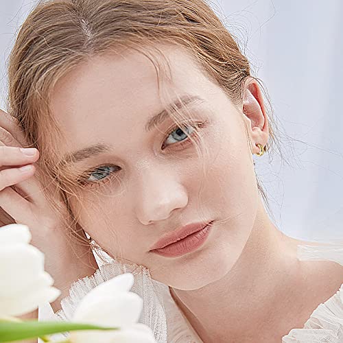 Gacimy Gold Huggie Earrings for Women 14K Real Gold Plated, 4mm Thick Small Gold Hoop Earrings Cartilage Ear Cuff for Women4