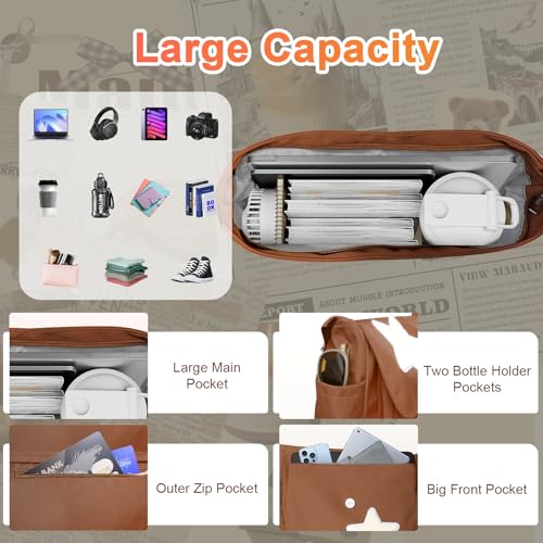 Image of Y2K Messenger Bag for Women, Lightweight Spacious Stars Tote Purse with Cute Coin Purse, Crossbody Shoulder Bag