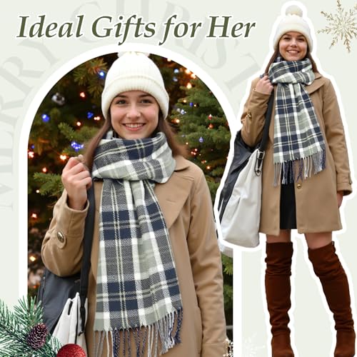 Image of Loritta Winter Scarf for Women, Long Plaid Shawl Wraps Scarves Gifts