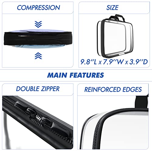 Toy Storage Bag With Zipper - Small Toy Organizer - Waterproof Zippered Storage Bag For Puzzle - Reusable Game Bag - Clear Cosmetic Bag - Compression Packing Cube - Travel Toiletry Case - Makeup Pouch #TOP4