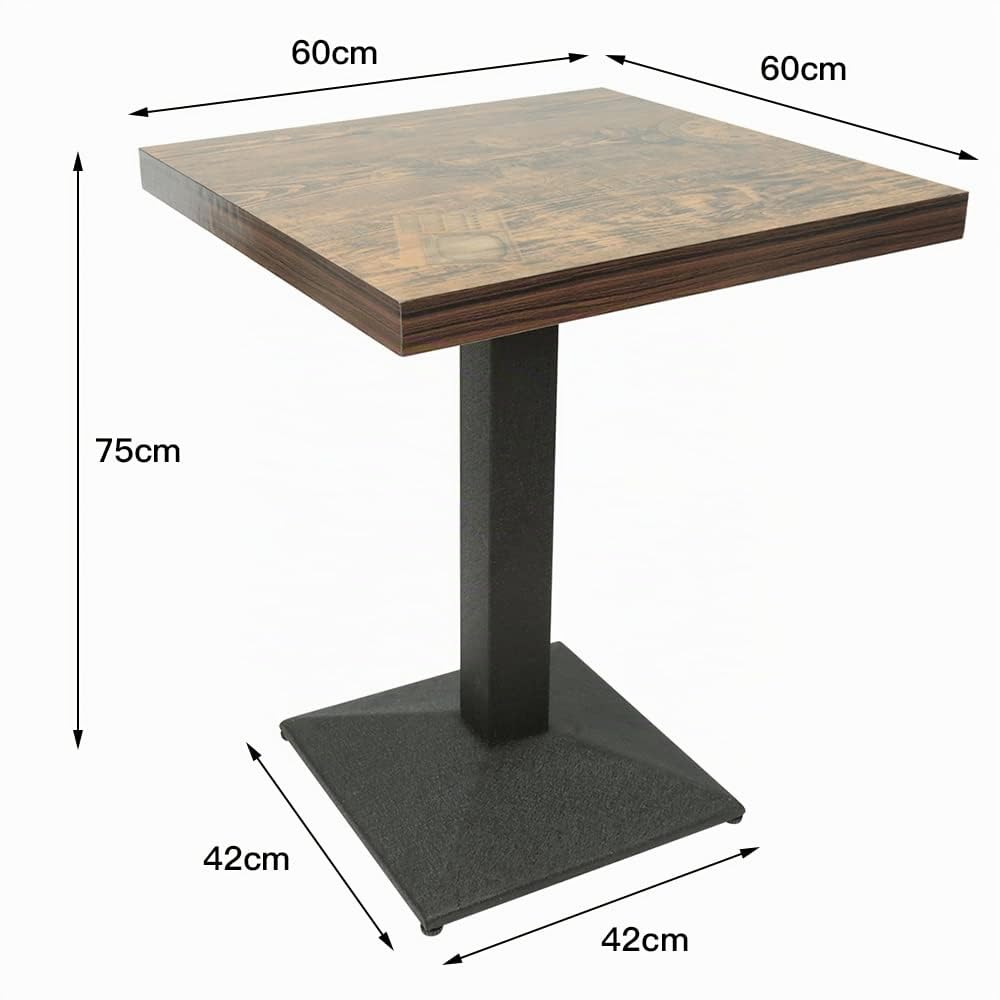 RELOVE Mesa de Comedor escandinava de diseño Mesa de Madera, Mesa de Comedor o Salón, Robusta y Funcional, para Cocina, Terraza (60 * 60 * 75cm (Reloj Retro))