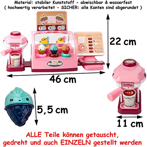 alles-meine.de GmbH 84 TLG. XL Set - elektronische Spielzeugkasse + Burger + EIS Station _ Wasser & Sound Funktion… – Bild 6