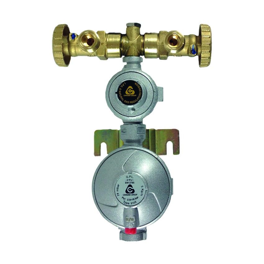 Centralita de gas de doble etapa, 5 kg, para 2 bombonas