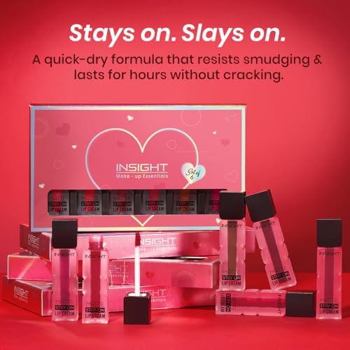 Image of INSIGHT Matte Stay-On Lip Cream - Set B| Lightweight, Long-Lasting, Quick-Dry Formula with Soft Velvety Finish - 21g