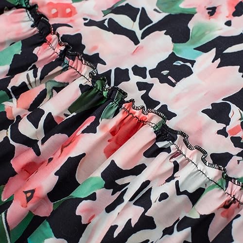 Image of GRACE KARIN Summer Dresses for Women 2026 Vacation,Smocked Floral Maxi Dress,Boho Beach Sundress with Pocket Fashion Clothing