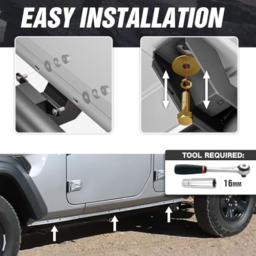 Estribos laterales para Jeep Wrangler JL 4 puertas miniatura 4