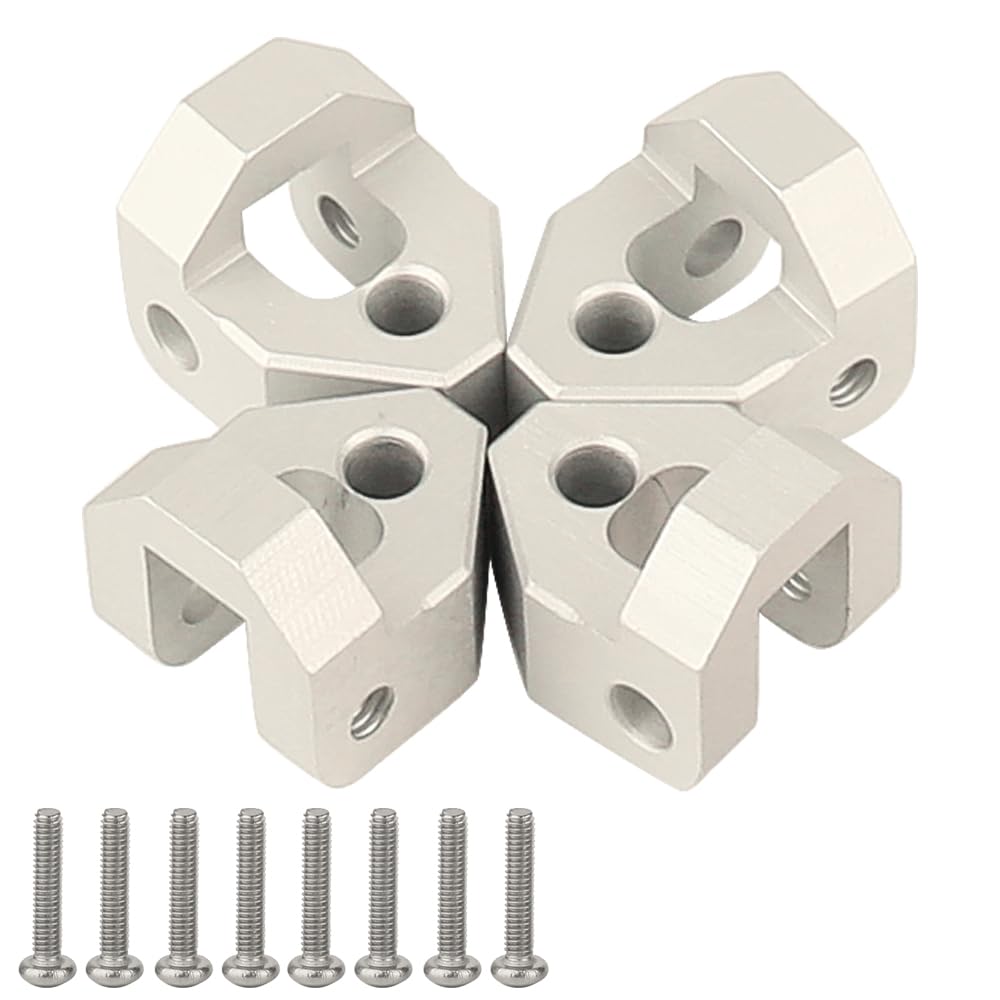 RZXYLRC 4PCS Metal Shock Towers Front & Rear Heighten Shocks Mount +7MM for TRX4M TRX4-M Bronco Defender 1/18 RC Crawler Car Parts (Silver)