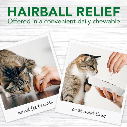 Vet’s Best Cat Hairball Relief Digestive Aid, Vet Formulated Hairball Support Remedy, Hairball Relief for Cats, Classic Chicken Flavor, 60 Chewable Tablets