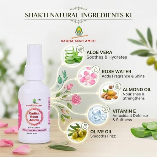 Image of Hair Serum (Pack of 2 x 50ML) | Herbal Hair Growth Serum for Dry & Frizzy Hair | Anti Hair Fall, Adds Shine & Smoothness | Lightweight Non-Sticky Daily Use for Men & Women