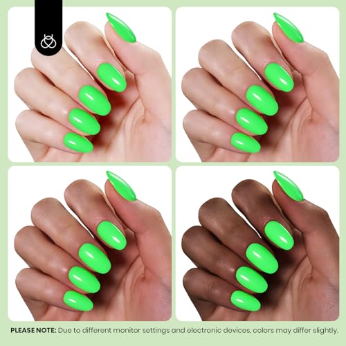 Image of Beetles Neon Green Gel Nail Polish - Hema Free UV LED Soak Off Green Gel Polish Long-Lasting Colorful Bottle Day Nails Art Manicure Salon DIY