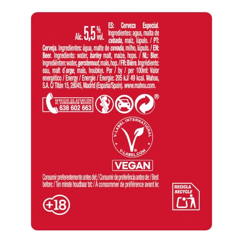 Miniatura 4 de Mahou 5 Estrellas, Cerveza Lager Dorada, Pack 28 Latas x 33cl