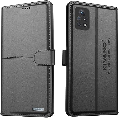 Image of Compatible with Xiaomi Redmi Note 11 Pro /Xiaomi Redmi Note 11 Pro Plus 5G Flip Cover | Leather Finish | Inside Pockets & Inbuilt Stand | Shockproof Wallet Style Magnetic Closure