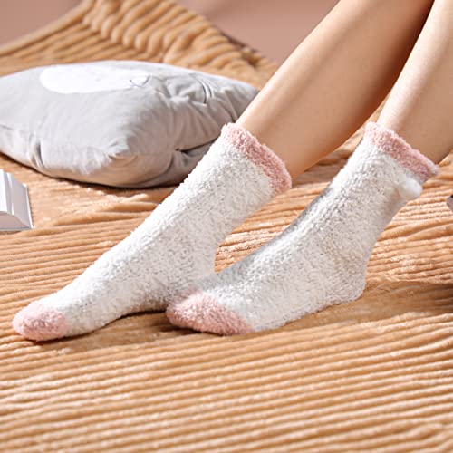 Image of 5 Pairs Fuzzy Socks for Women, Winter Warm Womens Super Soft Cozy Socks