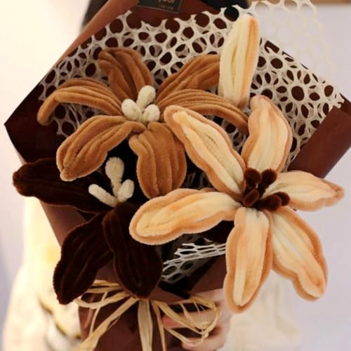 Image of ASTARON 521 Pcs 5 Colors Art Chenille Stems Pipe Cleaners Flower Making Kit | Brown Series Craft Pipe Cleaners,20 Floral Wires,Green Gardening Tape, Flowers Making Kit,Polyester Fluffy Pipe Cleaners Set