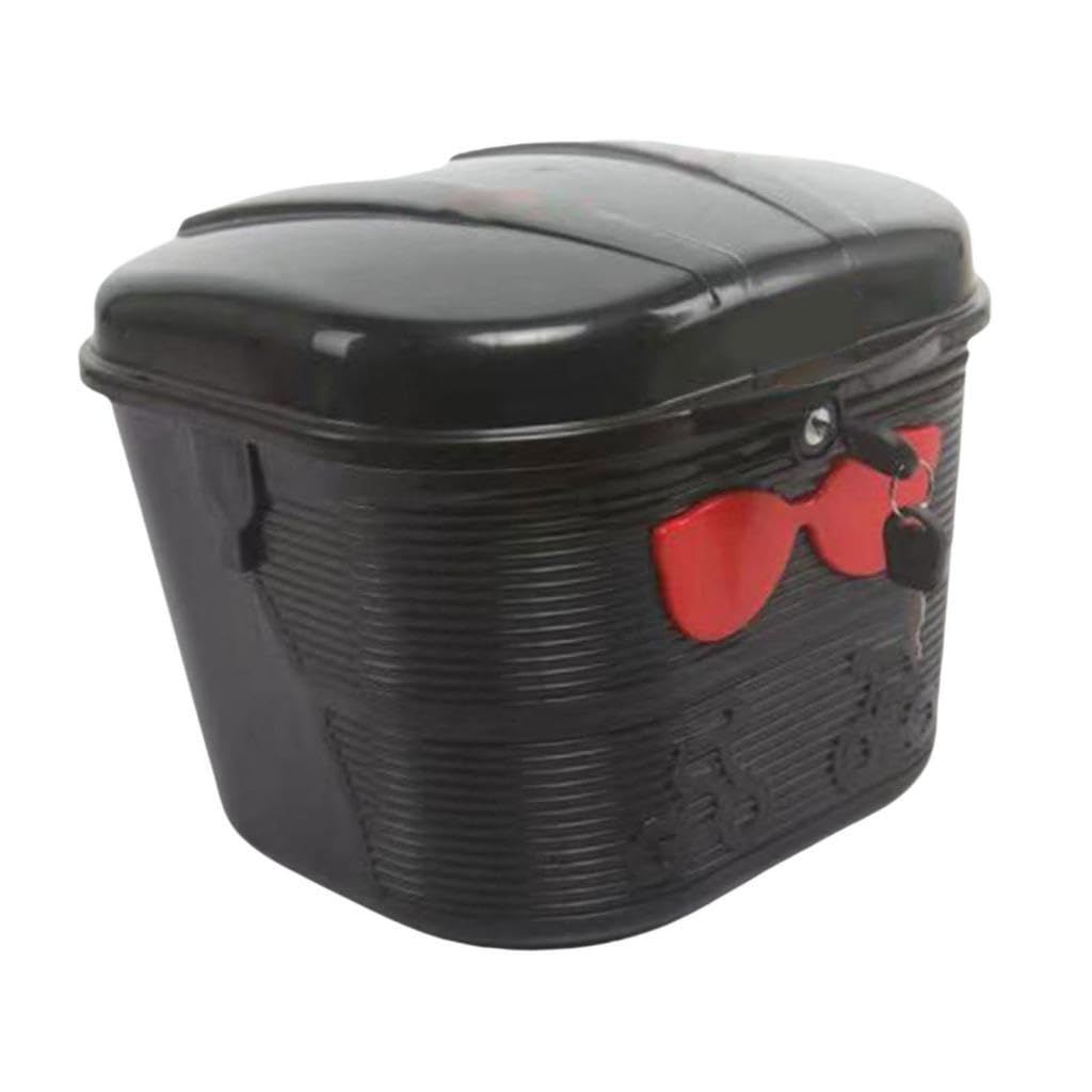 F Fityle Panier Avant de vélo électrique, Support de Chargement de vélo avec Serrure, Installation Facile, Robuste avec Couvercle, boîte de Rangement pour Le