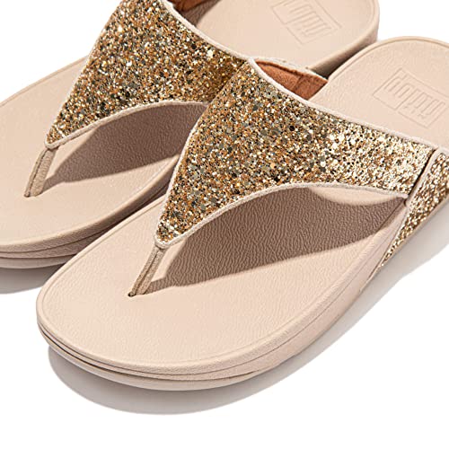 Image of FitFlop Lulu Multi-Tonal Glitter Toe-Post Sandals