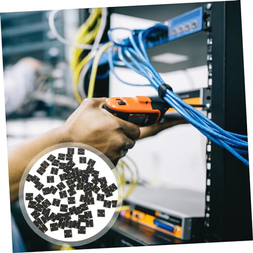 100 Pzs Bases de Brida Autoadhesivas ABS con Orificio para Tornillo Negro | Anclas Compactas, Instalación Fácil, Sujeción Segura, Gestión de Cables para Arnés, Bridas y Racimos miniatura 2