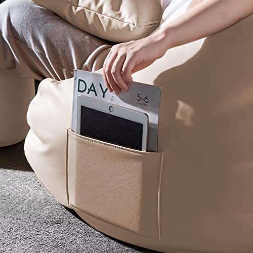 Image of Bean Bag Cover 4XL Without Beans with Footrest and Cushion Lounge Chair Luxury Bean Bag Cover with Footrest Without Beans 4XL (Cream)
