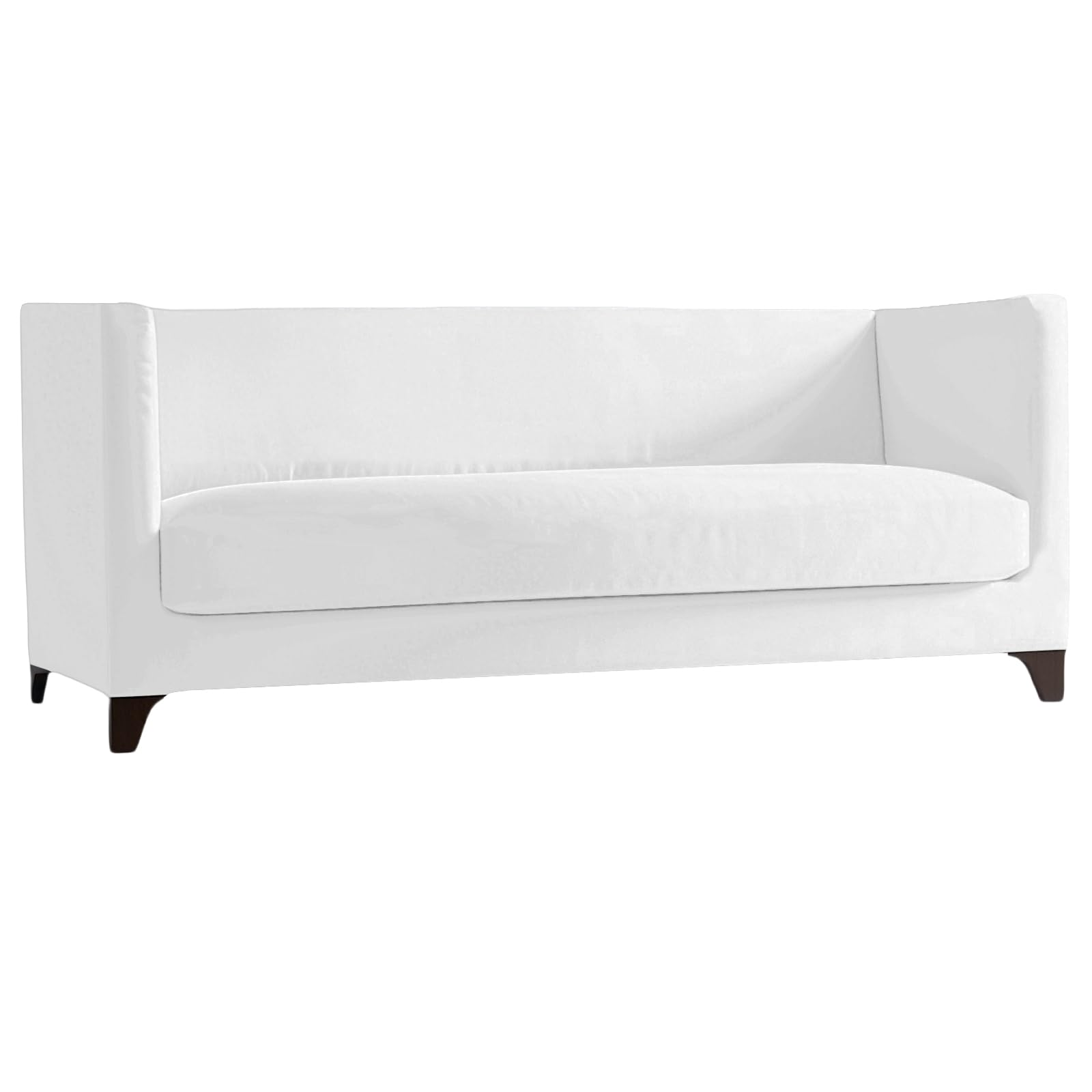 SYLC Stretch Velvet Chesterfield Sofa Cover, Large Couch Cover with Seat Cushion Cover for Curved Settee Armchair 230-300 Cm (White,XL sofa+1pc 4-Seat)