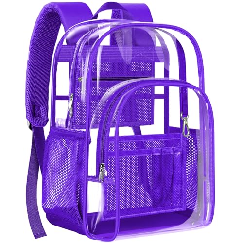 Image of PAMANO Clear Backpack, Heavy Duty Transparent Reinforced Bottom See Through for College, Travel Work Security