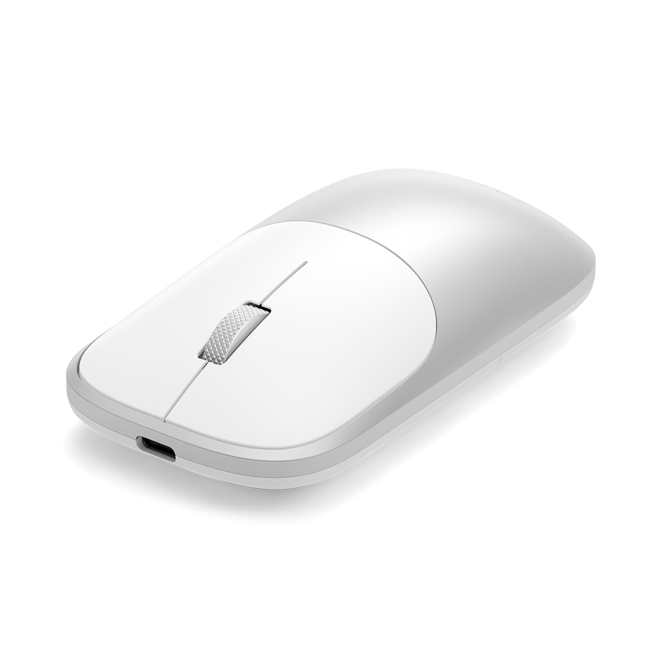 SATECHI Slim EX Kabellose Computermaus, Multi Device Bluetooth & 2,4-GHz für macOS, Windows, iPadOS und Android, Leise Klicks, Eloxiertes Aluminiumgehäuse, aufladbarer USB-C Akku, Silber