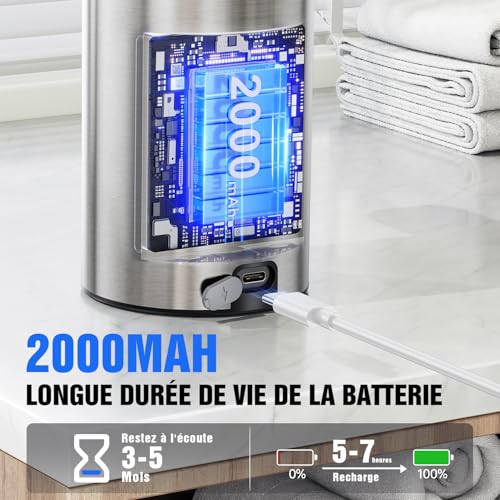 Distributeur savon auto inox 304 IPX4, Fantictas AD2001
