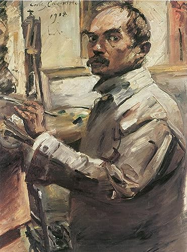 Affiche Toile Autoportrait de Lovis Corinth 60x90cm pour Décoration Murale