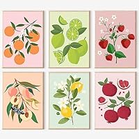 cupmod 6Pack Paint by Number for Adults and Kids,DIY Acrylic Painting Paint by Numbers Kits on Canvas Without Frame,Fruit Oil Painting for Home Wall Decor 7.8x11.8inch