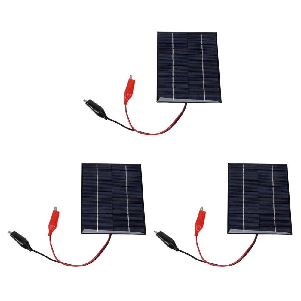 Ctrlzs 3X Solar Panel 5W 12V Outdoor Diy Solar Cells Charger Polysilicon Epoxy Panels 136X110mm For 9-12V Battery Tool