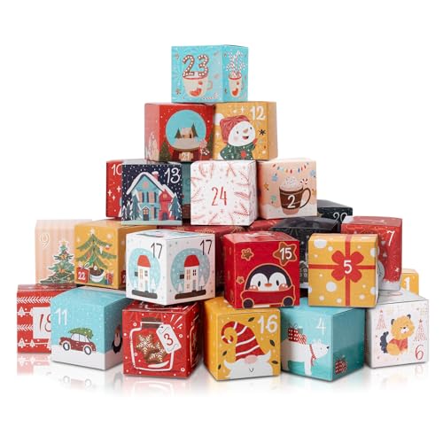 DIY Christmas Advent Calendar Boxes to Fill, 24 Empty Number