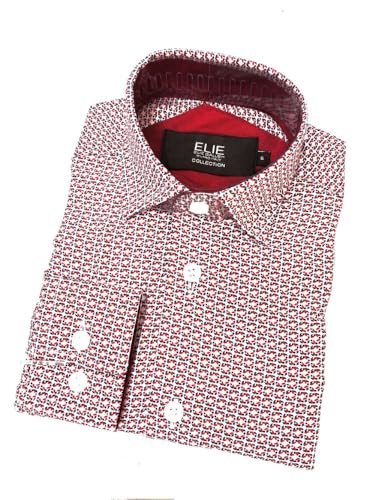 Image of Black Printed Short Sleeve Button Down Shirt by Elie Balleh | Breathable material