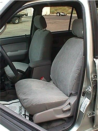 Durafit Seat Covers, Made to fit 2001-2004 Tacoma Pair of Flat Bucket Exact Seat Covers in Gray Endura with Black Endura Inserts