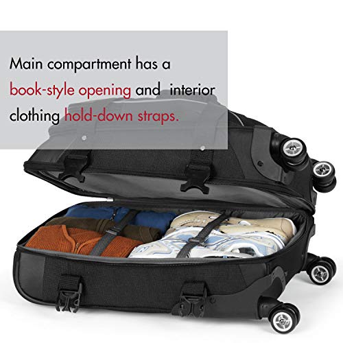 High Sierra AT7 Softside Luggage with Spinner Wheels, Black, Carry-On 22-Inch