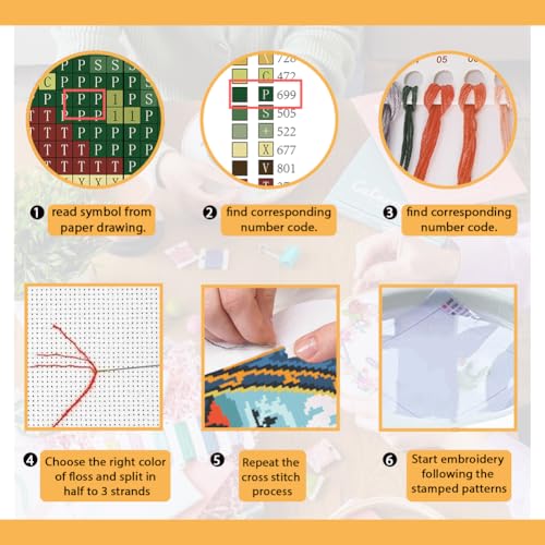 Image of FREEBLOSS 11CT Stamped Cross Stitch Kits Sunrise&Waves Cross Stitch Wall Hanging Kit Complete Embroidery Kits with Instruction for Needlepoint Adults Wall Art Decoration 18 * 18in /45 * 45cm