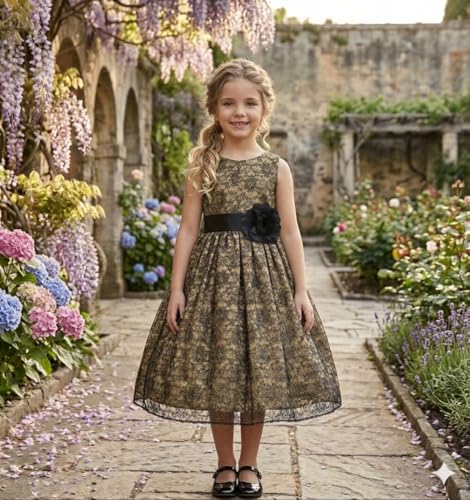 Image of Baby Girl's Poly Satin Flower Net Summer Knee Length Frock Kids Wear Birthday Dress