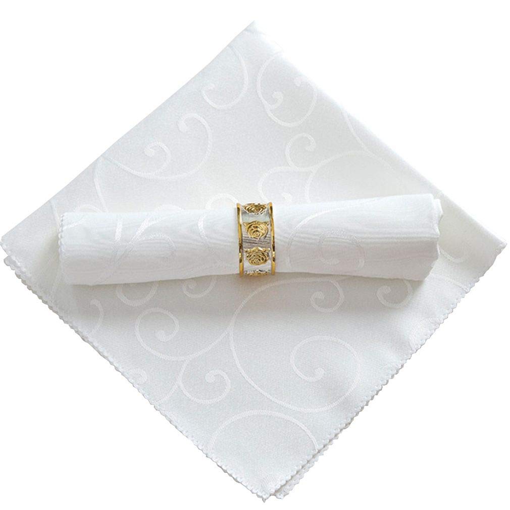 Napperon élégant blanc 48x48 cm lot de 10 serviettes de table au tissage premium pour banquet